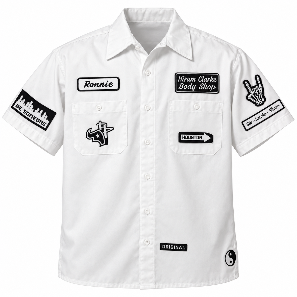 Sip Signature Custom Patch Shirt (Black & White)