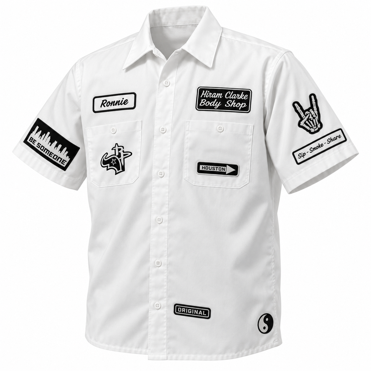 Sip Signature Custom Patch Shirt (Black & White)