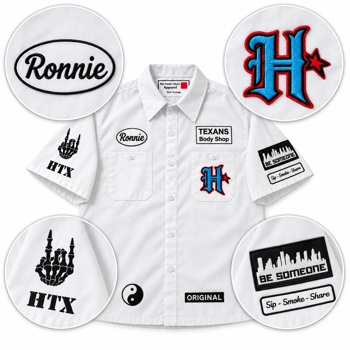 Rep Your Team- Texans - 713 Black Imprint w/ Patches